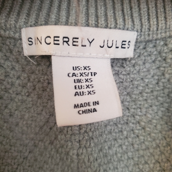Sincerely Jules Sage Green Knit Sweater Vest Preppy XS - Picture 3 of 6